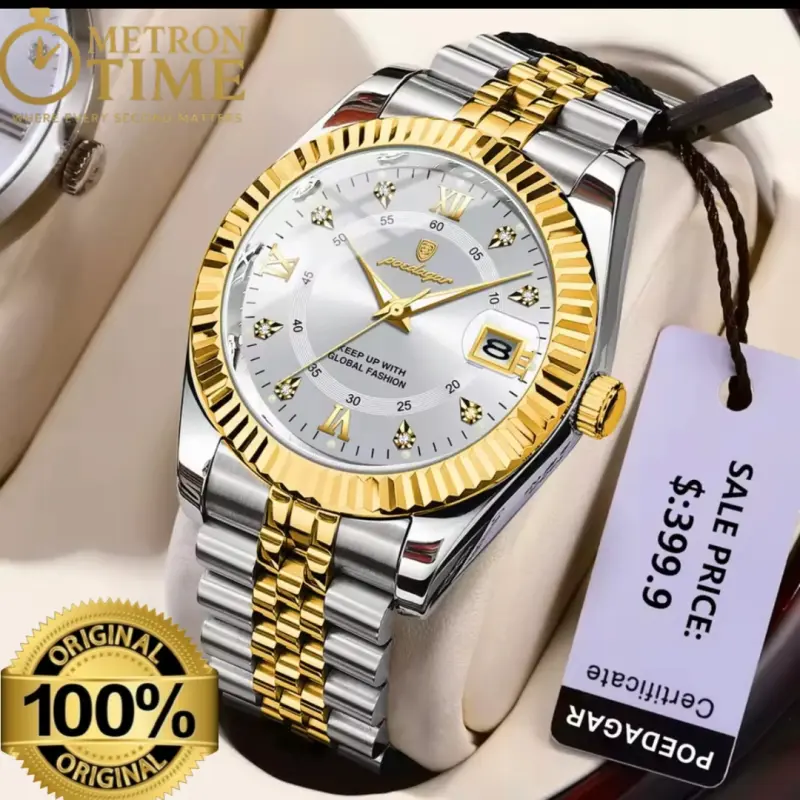 POEDAGAR 910 Waterproof Fashion Watch for Men – Stylish Quartz Stainless Steel Wristwatch