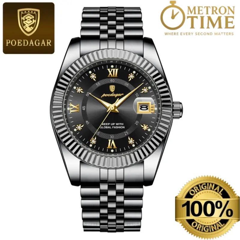 POEDAGAR 910 Waterproof Fashion Watch for Men – Stylish Quartz Stainless Steel Wristwatch