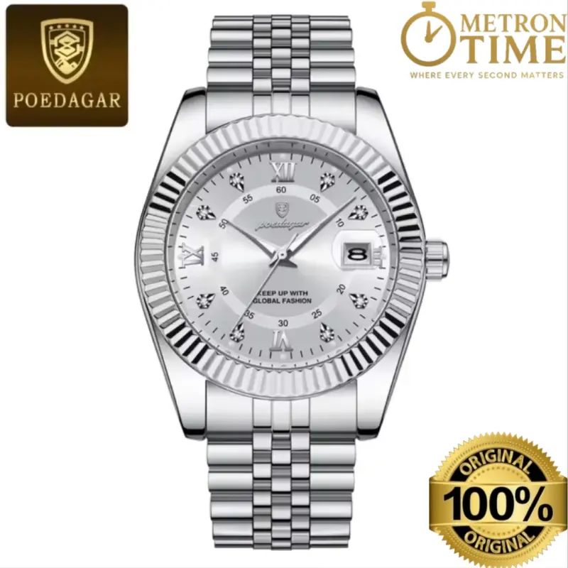POEDAGAR 910 Waterproof Fashion Watch for Men – Stylish Quartz Stainless Steel Wristwatch