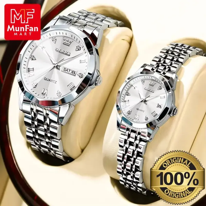 OLEVS 9931 Couple Watch — Time That Connects Two Hearts